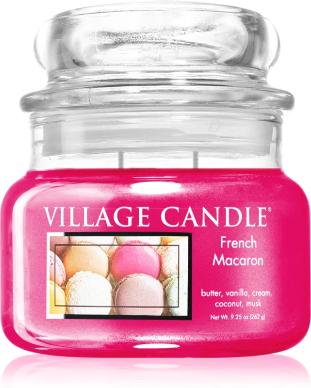 Village Candle French macaron scented candle (Glass Lid)