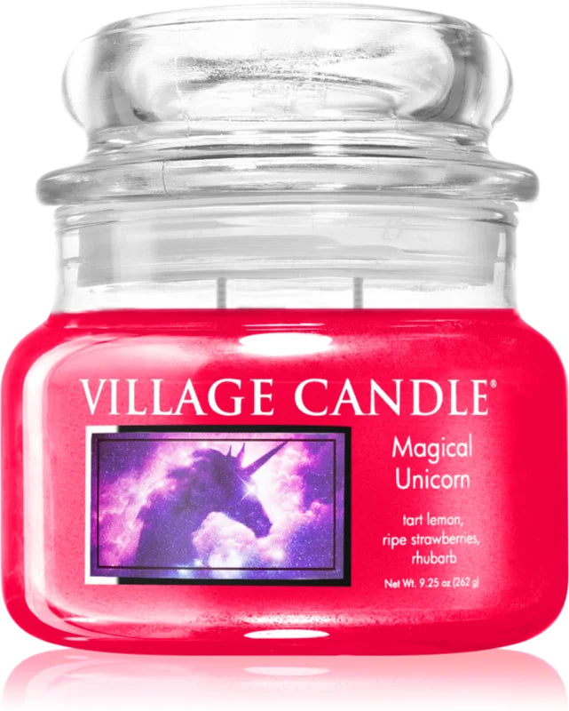 Village Candle Magical Unicorn scented candle (Glass Lid)