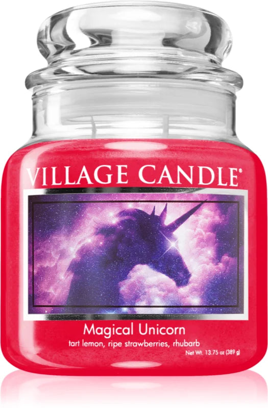 Village Candle Magical Unicorn scented candle (Glass Lid)