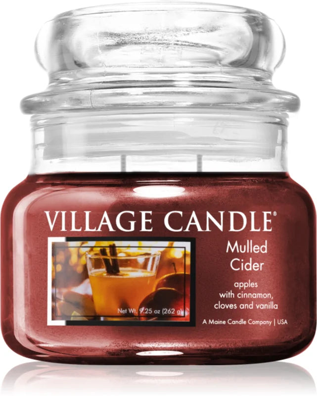 Village Candle Mulled Cider scented candle (Glass Lid)