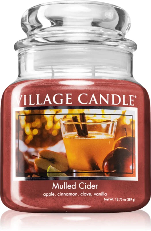 Village Candle Mulled Cider scented candle (Glass Lid)