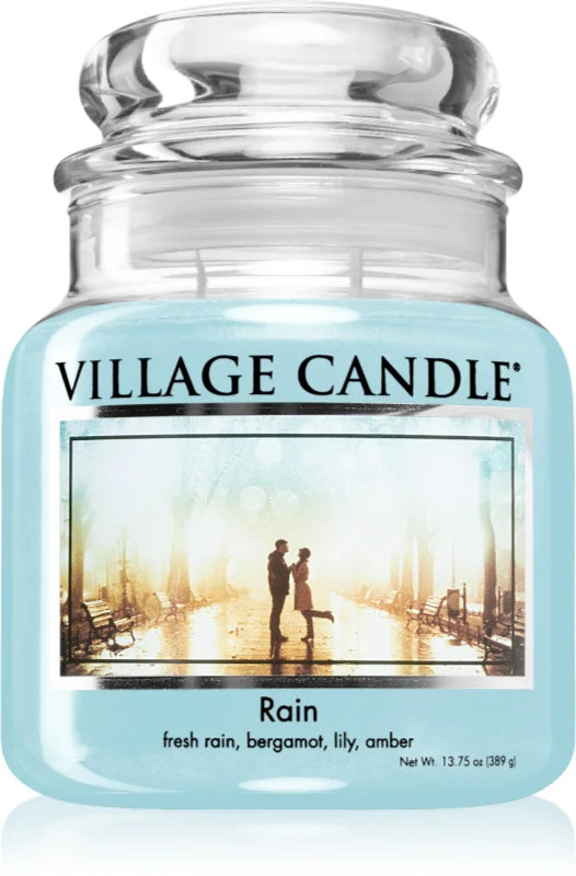 Village Candle Rain scented candle (Glass Lid) 389g