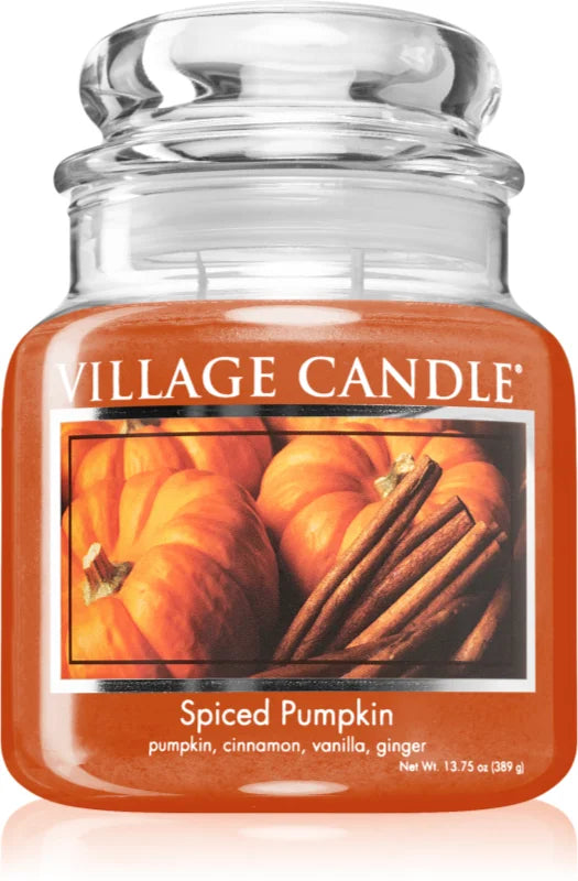 Village Candle Spiced Pumpkin scented candle (Glass Lid)