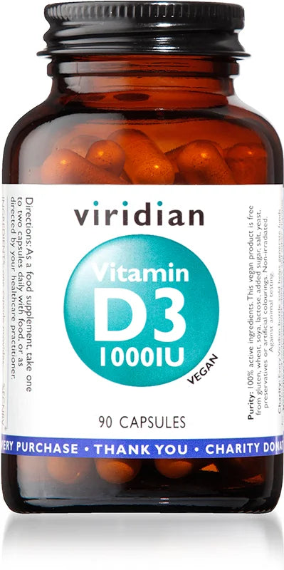 Viridian Nutrition Vitamin D3, 1000IU - 90 capsules