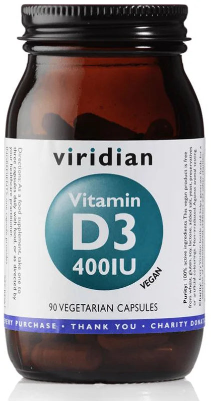 Viridian Nutrition Vitamin D3, 400IU 90 capsules