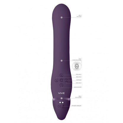 VIVE Ai Dual Vibrating & Air Wave Tickler Strapless Strapon Purple