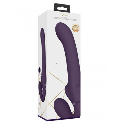 VIVE Ai Dual Vibrating & Air Wave Tickler Strapless Strapon Purple