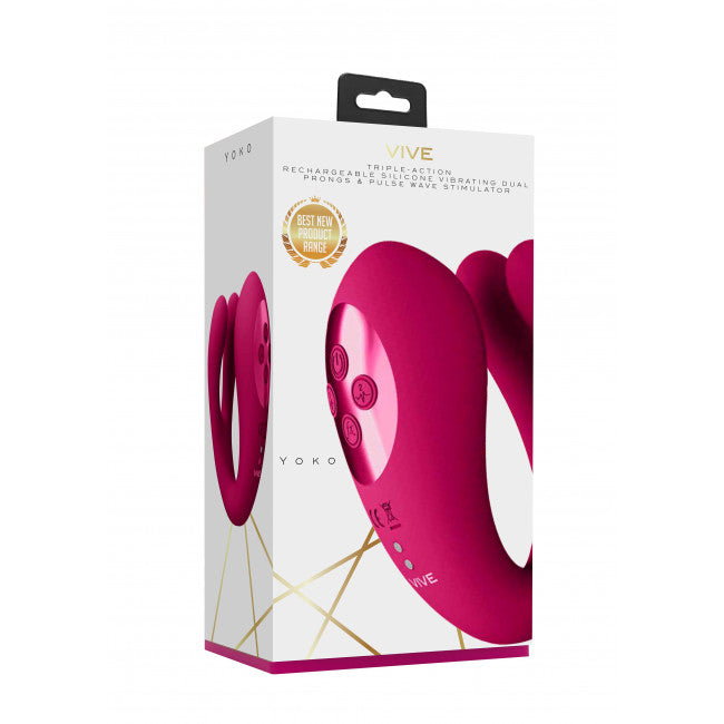 Vive Yoko Triple Action Vibrator Dual Prongs with Clitoral Pulse Wave My Dr. XM Vive Yoko Triple Action Vibrator Dual Prongs with Clitoral Pulse Wave My Dr. XM
