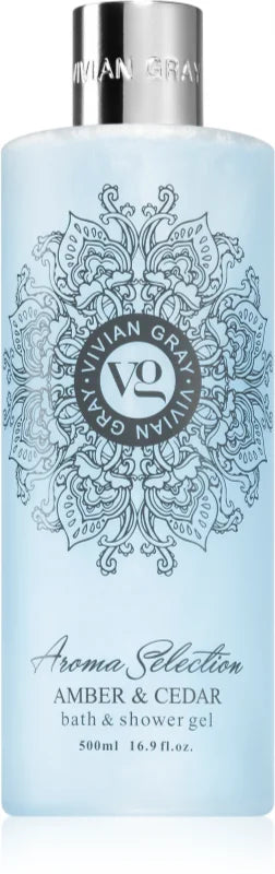 Vivian Gray Aroma Selection Amber & Cedar shower and bath gel 500 ml