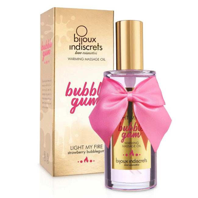 Bijoux Indiscrets Light My Fire Warming Massage Oil Bubble Gum 100ml