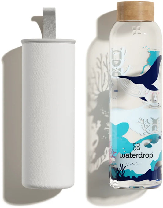 Waterdrop Glass Ocean glass water bottle limited edition 600 ml