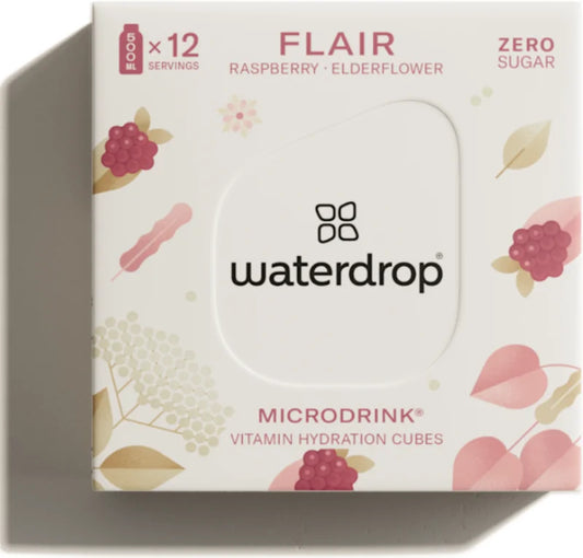 Waterdrop Microdrink Vitamins Hydration Cubes Flair Raspberry Elderflower 12 servings