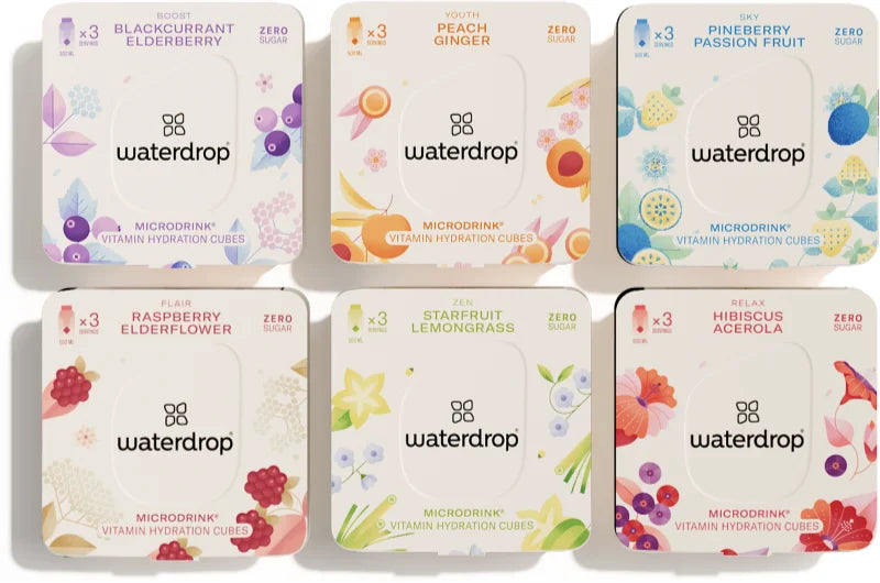 Waterdrop Microdrink Vitamins Hydration Cubes tasting set 6 flavors = 18 servings