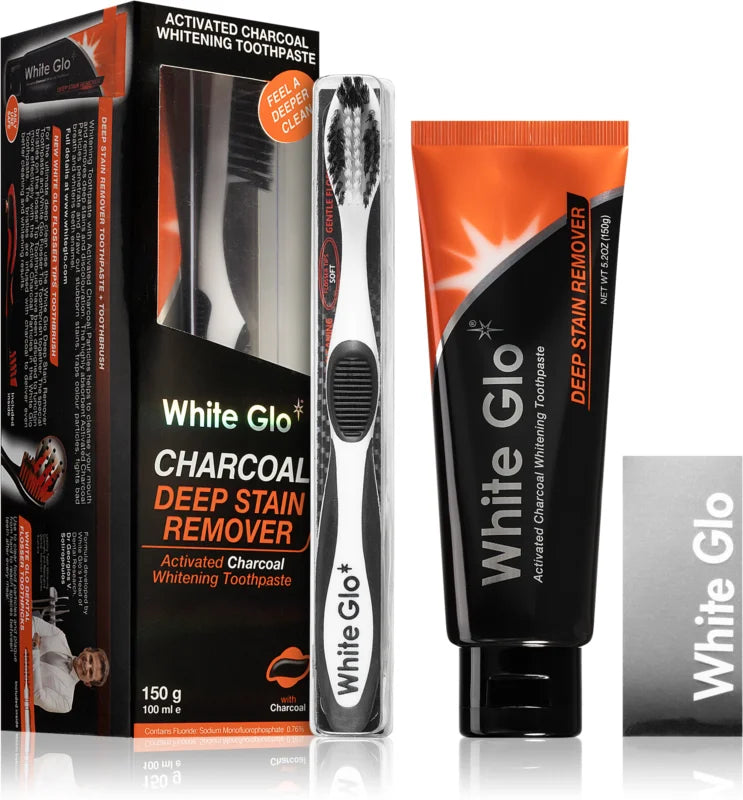 White Glo Charcoal dental care set