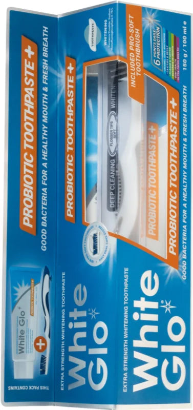 White Glo Probiotic dental care set