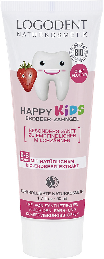 LOGODENT Happy Kids dental gel BIO, strawberry, 50 ml