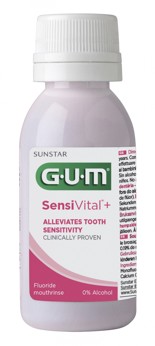 GUM SensiVital+ mouthwash for sensitive teeth with CPC 0.07%, 3 x 30 ml
