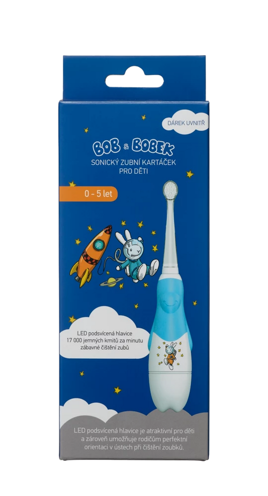 Bob and Bobek kid's sonic toothbrush 0-5 years Blue