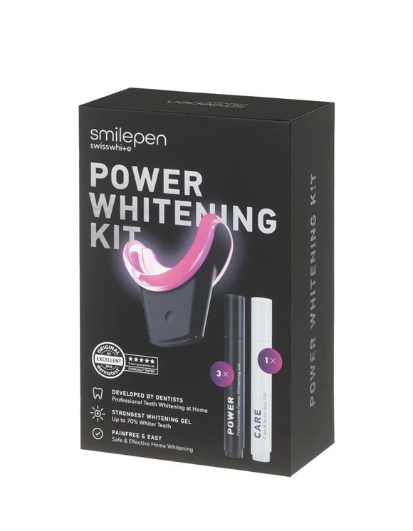 Smilepen POWER Whitening Kit, 7-day intensive teeth whitening treatment with wireless LED accelerator