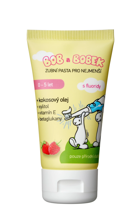 Bob and Bobek kid's toothpaste raspberry and strawberry flavor (0-5 years), 50 ml