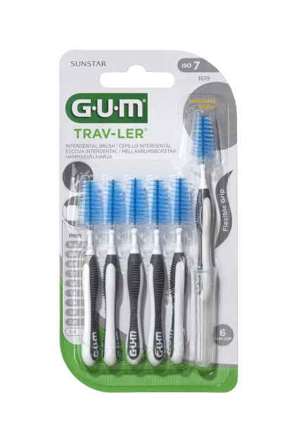 GUM TRAV-LER interdental brush with chlorhexidine, conical, 2.6 mm, 6 pcs