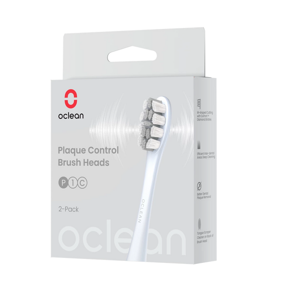 Oclean spare heads Plaque Control Medium, P1C9-X Pro Digital - 2 pcs, silver