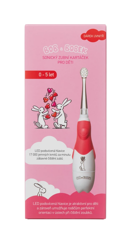 Bob and Bobek kid's sonic toothbrush 0-5 years Red