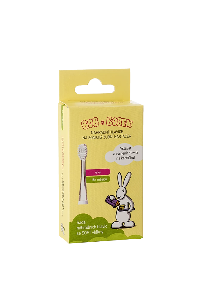 Bob and Bobek replacement toothbrush head, 18+ months, 4 pcs