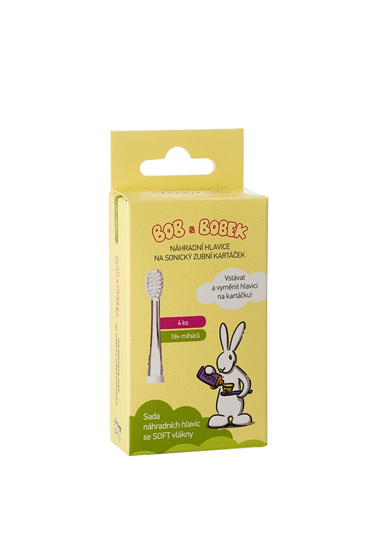 Bob and Bobek replacement toothbrush head, 18+ months, 4 pcs