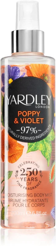 Yardley Poppy & Violet moisturizing body spray 200 ml