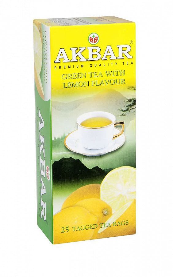 Akmal Tea AKBAR Green Tea with Lemon 25 teabags – My Dr. XM