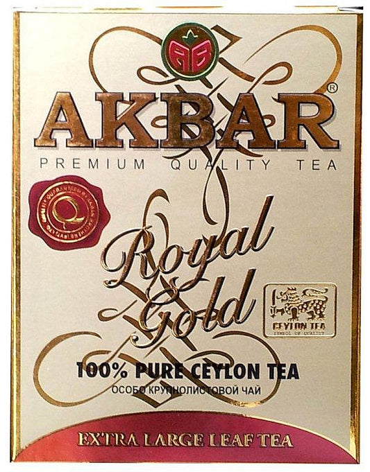 AKBAR Royal Gold Pure Ceylon Black Tea Extra Large Loose Leaf 80g