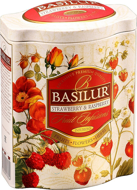 BASILUR- Fruit Strawberry & Raspberry tin 100g