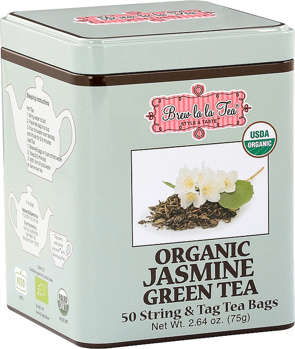 BREW LA LA TEA Organic Jasmine Green Tea 50 tea bags