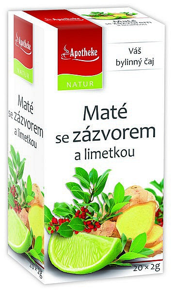 Apotheke Natur Mate with Ginger and Lime Herbal Tea 20 teabags