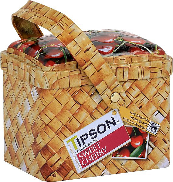 TIPSON Basket Sweet Cherry Ceylon black tea tin 80g