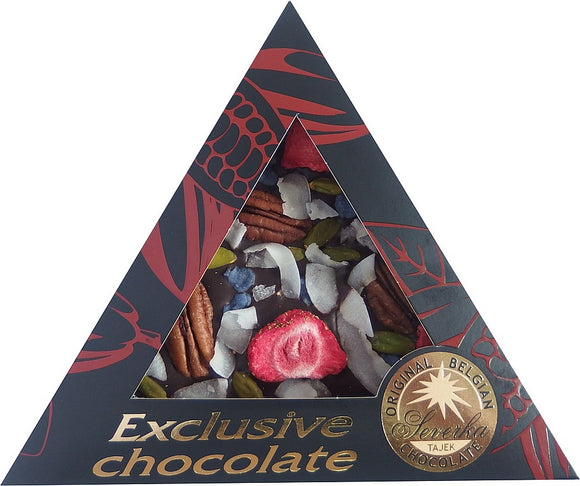 North star Milk chocolate with strawberries, pecans, pistachios and coconut 50g