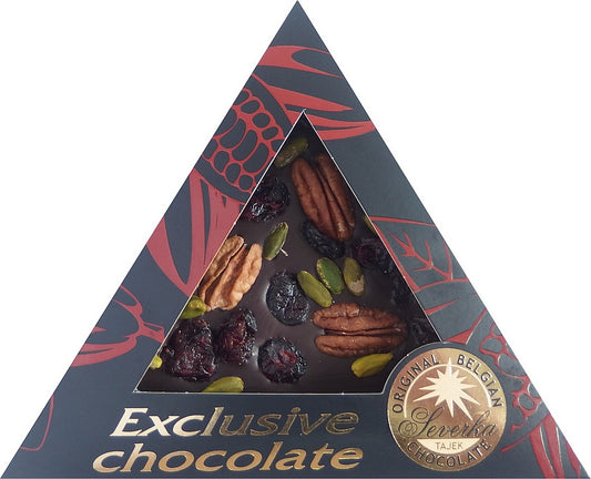 North star Dark chocolate with pecans, pistachios and Canadian cranberry 55g