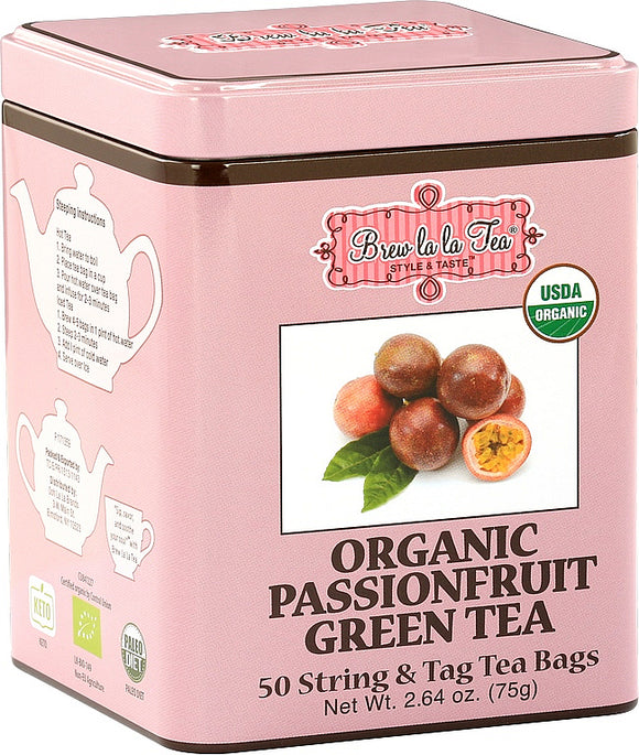 BREW LA LA TEA Organic Passionfruit Green Tea 50 tea bags