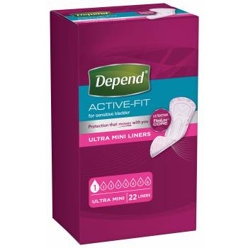 Depend Active-Fit Ultra Mini Incontinence Pads 22 pcs - mydrxm.com