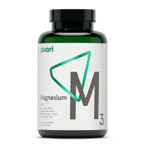 Puori M3 - a complex of magnesium, zinc and vitamin B6 - vegan - 120 capsules