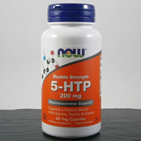 NOW NOW 5-HTP (5-hydroxy L-tryptophan), 200 mg x 60 herbal capsules