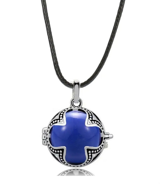 Aniball Women's necklace pregnancy bell MummyBell four-leaf clover blue