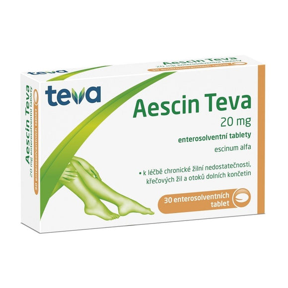 Aescin Teva 20 mg 30 tablets swelling and inflammation treatment