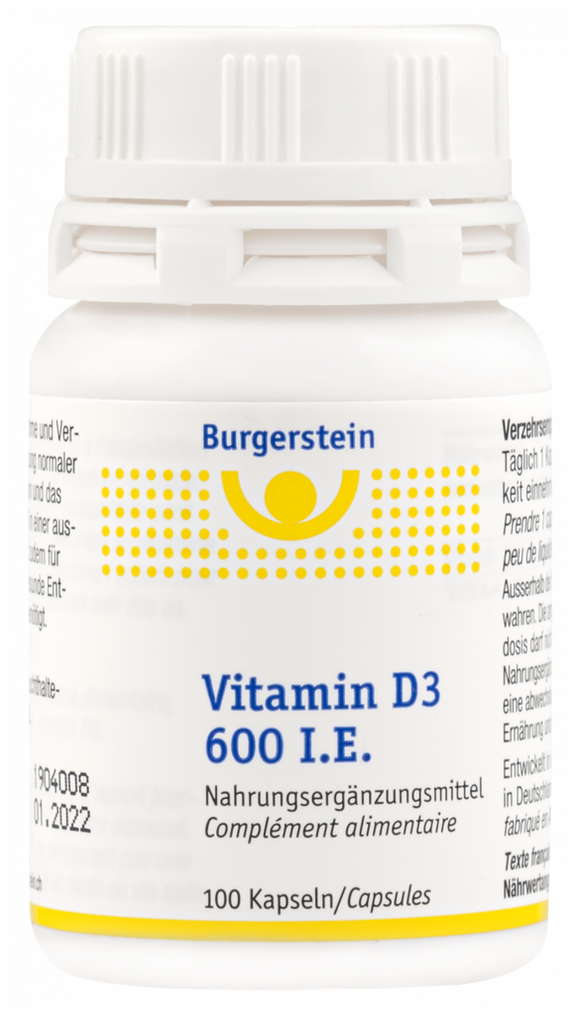 Burgerstein Vitamin D3 600 I.E. - 100 capsules