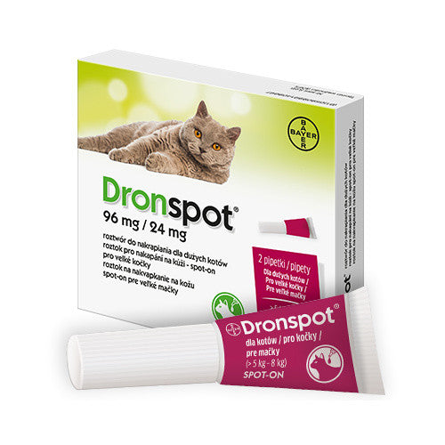 Dronspot 96mg / 24mg large cats spot-on 2 x 1.12ml