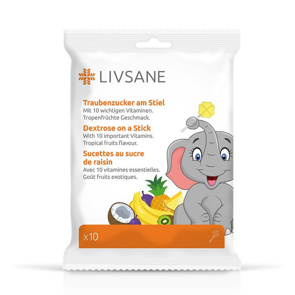 LIVSANE Dextrose on a stick - 10 vitamins -  10 pcs