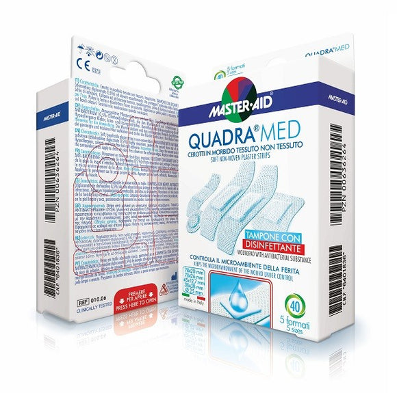 Master Aid Quadra Med breathable antibacterial band aid patches 40 pcs