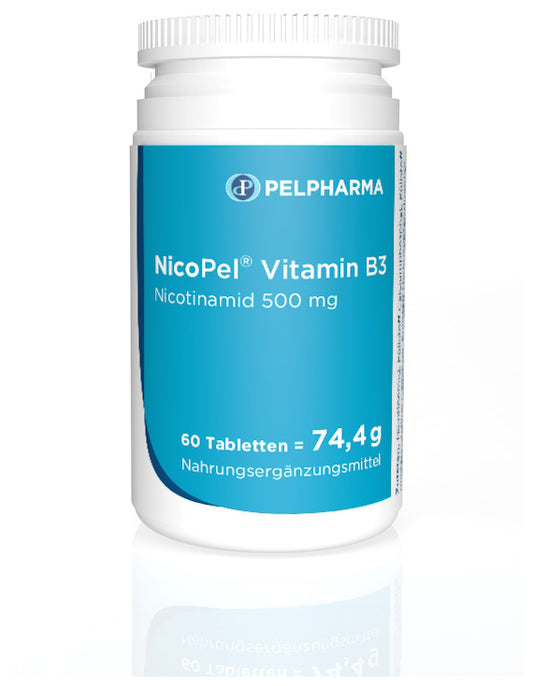 Pelpharma NicoPel Vitamin B3 nicotinamide 500 mg - 60 tablets