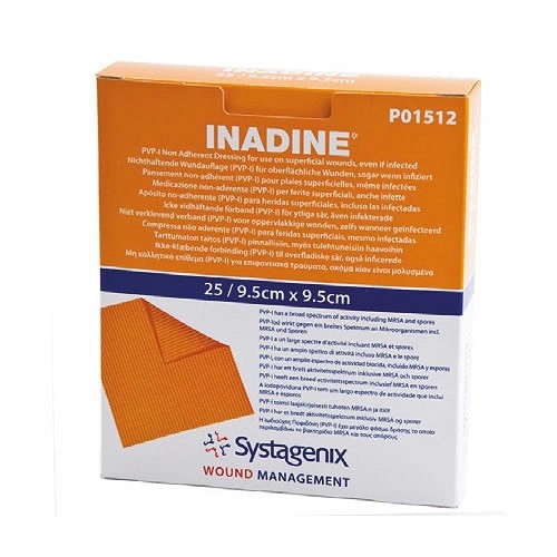 INADINE Bandage With Povidion Iodine 9.5 X 9.5 cm, 25 pcs